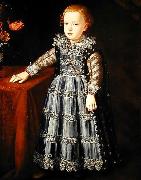 Justus Sustermans Portrait of a Child Standing by a Tabl oil painting picture wholesale